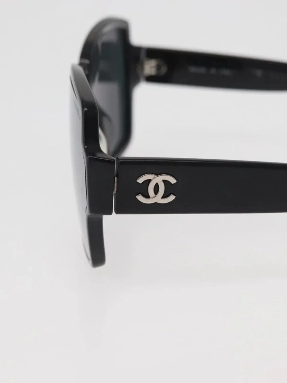 CHANEL COCO Mark Sunglasses plastic Black 5385-A CC Auth BA11986